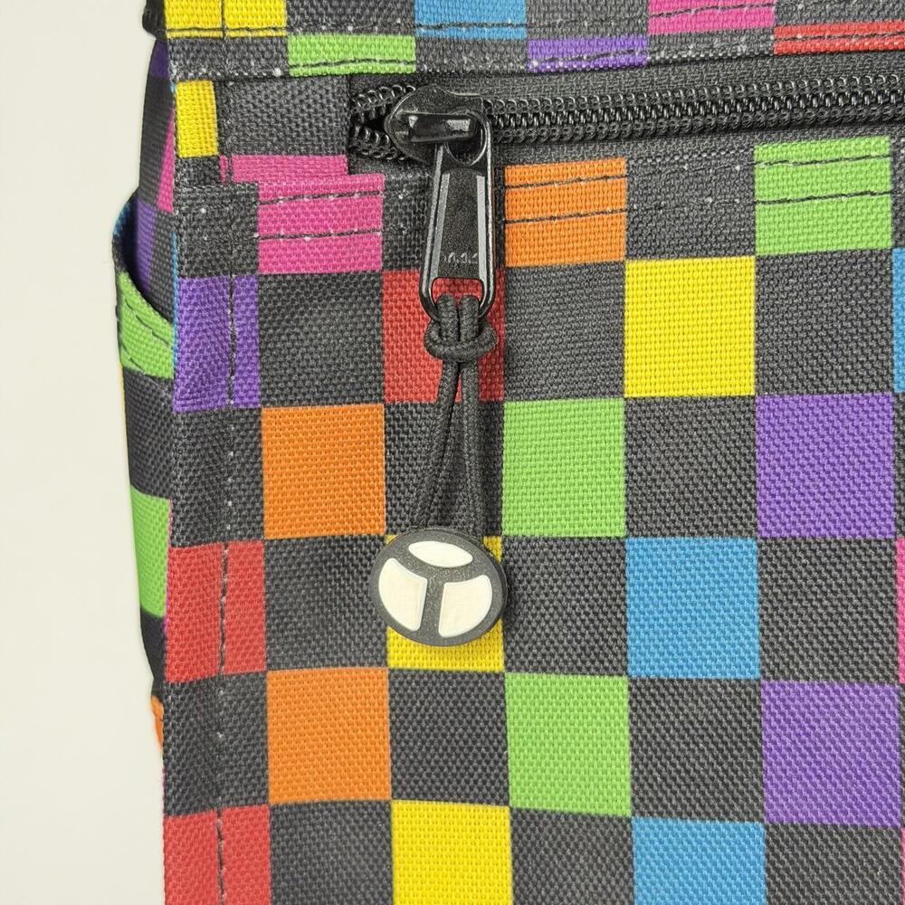 Yak Pak Messenger Bag Multi Color Checkered Shoulder Bag Multiple Pockets - Picture 3 of 8